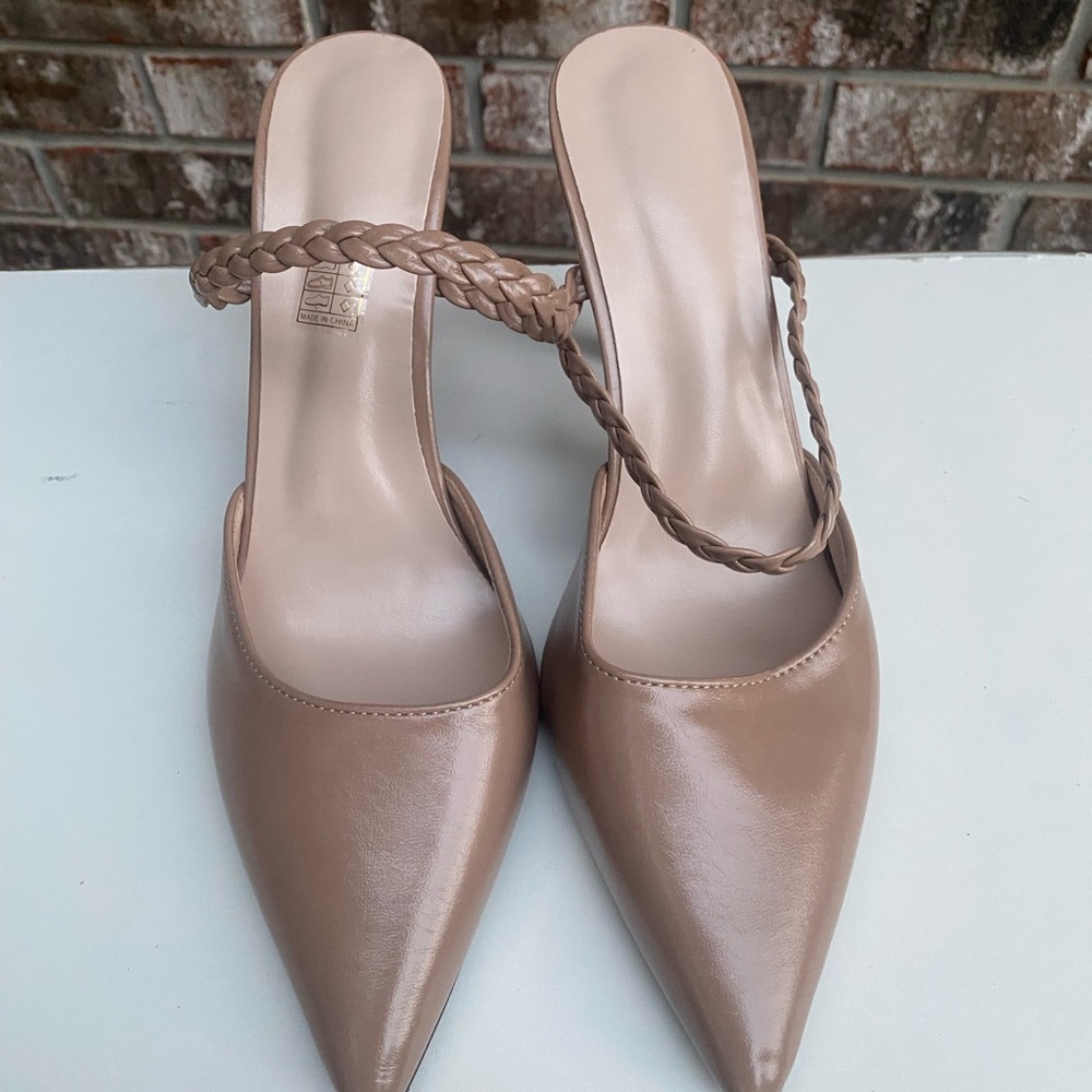 Tan Women's Heeled Mules